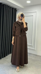 Short Jacket Long Maxi Style 2-Pcs Winter Tracksuit For Her.