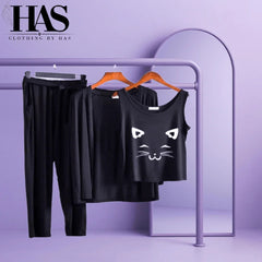 3PC Night Suit Printed - Clothing By Has