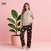 Teddy Love Long Women Pajama Set Night Suit