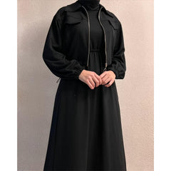 Short Jacket Long Maxi Style 2-Pcs Winter Tracksuit For Her.