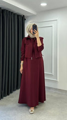 Short Jacket Long Maxi Style 2-Pcs Winter Tracksuit For Her.