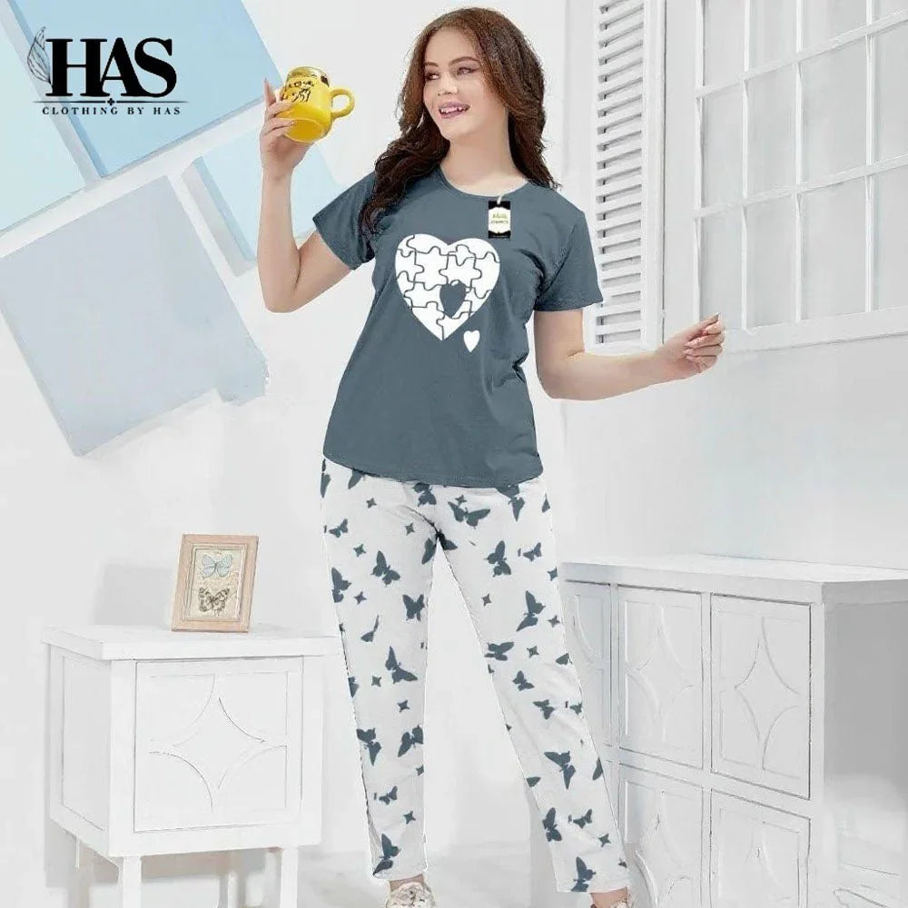 Lounge Wear with Printed Trouser - Clothing By Has