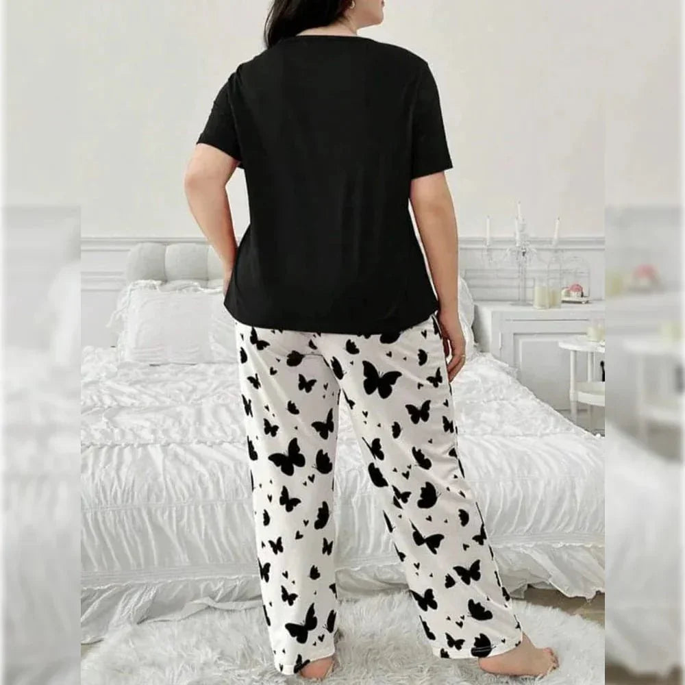Mix Printed Butterfly Butterfly Printed Trousers – Women's Lounge Wear - Clothing By Has