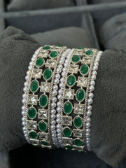 Mayuri Green Stones Bangles- Chi-47