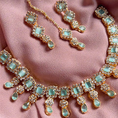 Sheesh Husn Choker Set (Diamond Drop Necklace Set S-43)