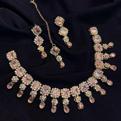 Sheesh Husn Choker Set (Diamond Drop Necklace Set S-43)