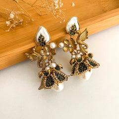 Raya Pearl Vintage Floral Glow Earrings - ER-89