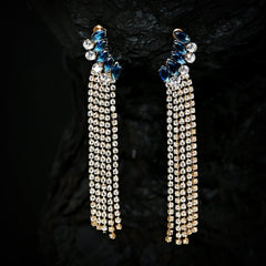 Rhinestone tassel Earrings (CR-06)
