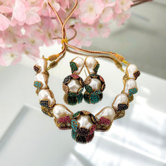 Moti e Phool Shine Pearl Necklace Set - S-50