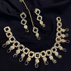 Sheesh Husn Choker Set (Diamond Drop Necklace Set S-43)
