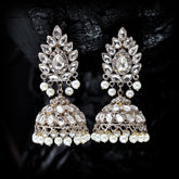 Moonlit Crystal Jhumke -(JK-03)