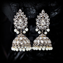 Moonlit Crystal Jhumke -(JK-03)