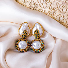 Zaynur Royale Emerald Pearl Earrings - ER-98