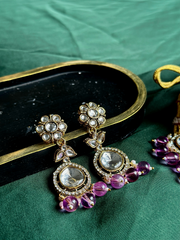 Ayzel Button Bloom Gemstone Earrings Chi-75