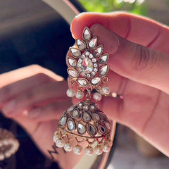 Moonlit Crystal Jhumke -(JK-03)