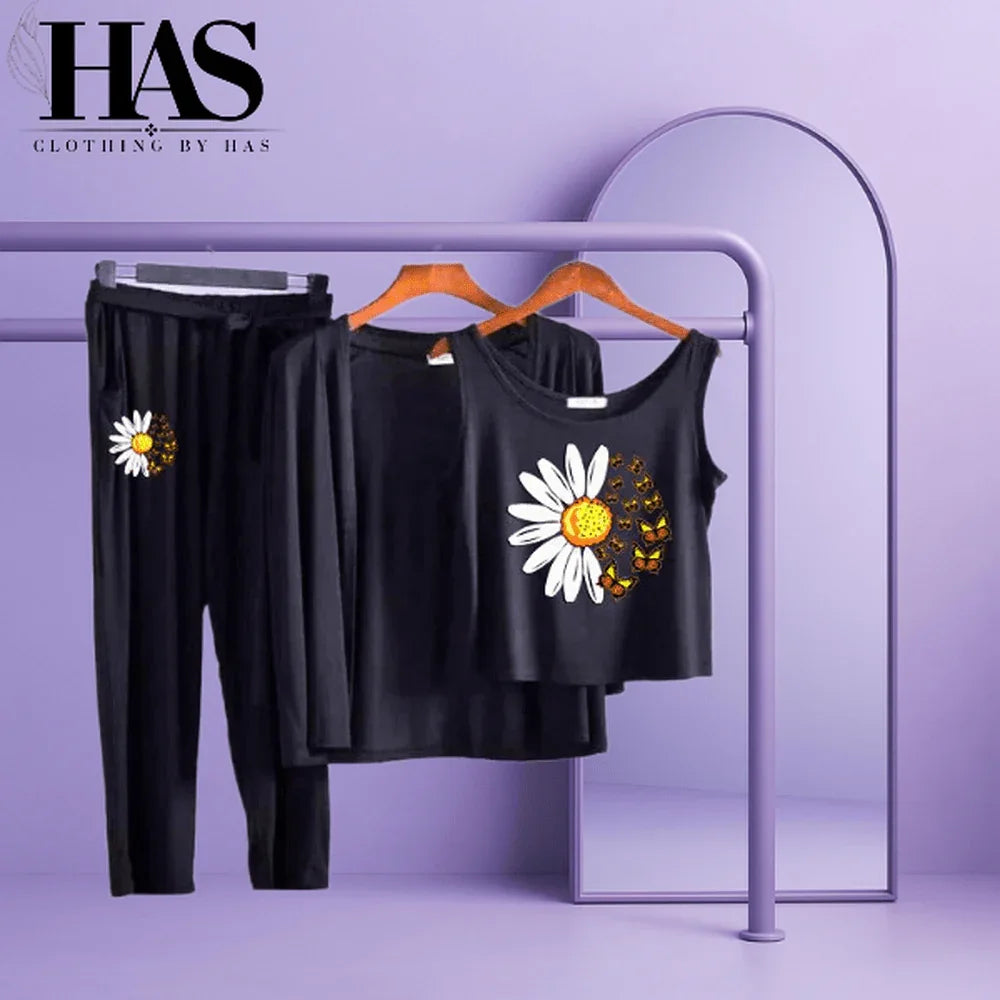 3PC Night Suit Printed - Clothing By Has