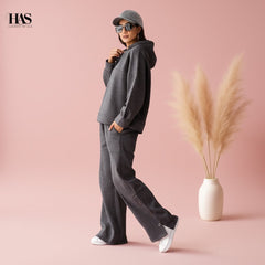 Hellow Winter  2 Pcs Button Fashion Hooded Winter Tracksuit  By *HAS CLOTHING*