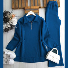 HAS Stripe Printed Style 2-Pcs Winter Tracksuit For Her.