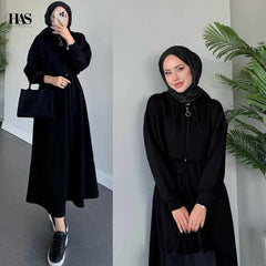 Short Hoodie Long Maxi Style 2-Pcs Winter Tracksuit For Her.