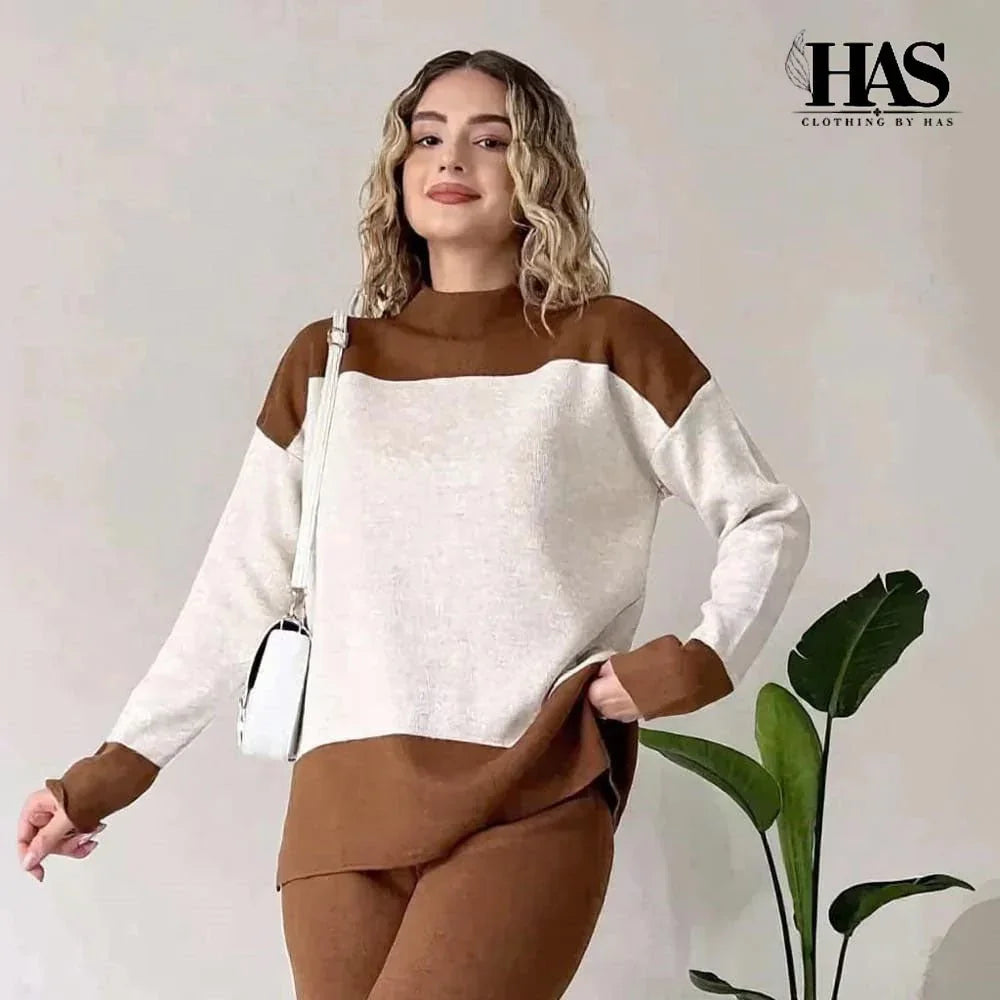 Long Sleeves Two piece Panel Suit - Clothing By Has
