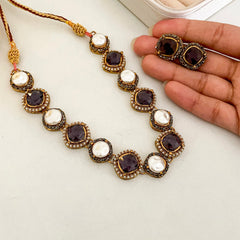 Nur-e-Heer Noir Charm Necklace Set - S-59