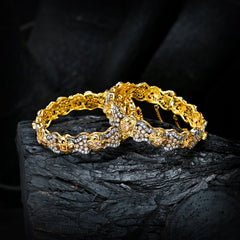 Enchanting Quartz (Gold Plated) Bangles - (BN-11)