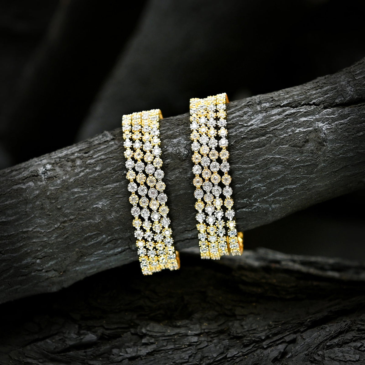 Crystal Crest Bangles - (BN-07)
